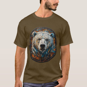 T-shirt Magnifique œuvre d'art en verre teinté d'ours pola