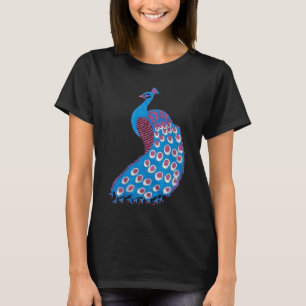 T-shirt Magnifique paon bleu