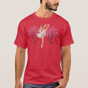T-shirt Magnifique Sakura Cerry Blossom En Pointe Ballerin