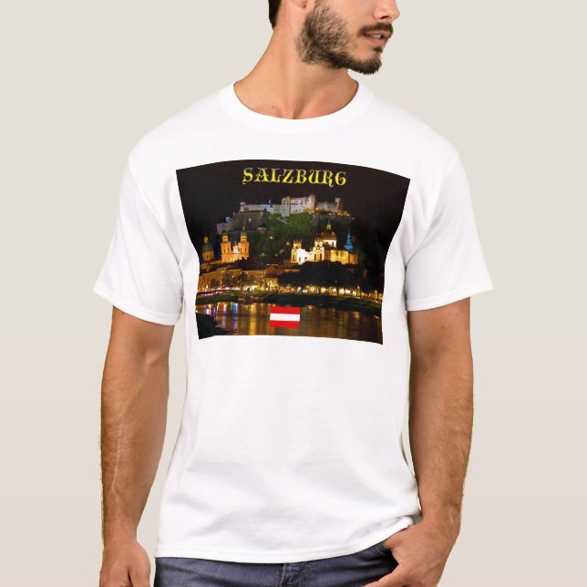 T-shirt Magnifique ! Salzbourg Autriche avec drapeau (Devant)
