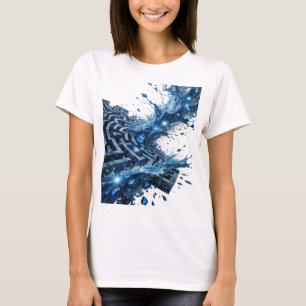 T-shirt Magnifique Tee Graphique avec des BIJOUX BLEUS Arg
