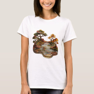 T-shirt Magnifique Tee-shirt avec paysage d'AUTOMNE en arg