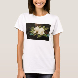 T-shirt Magnolias géants sur un tissu de velours bleu par 