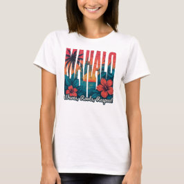 T-shirt MAHALO Sunset Typographie - Coastal Chill Art