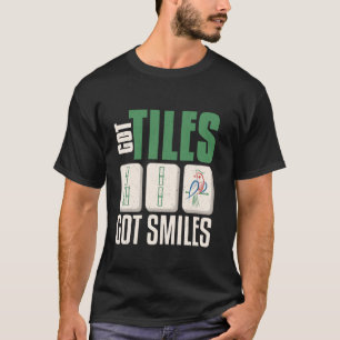 T-shirt Mahjong a des tuiles a des sourires Design Mahjong