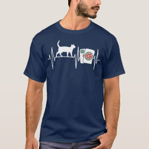 T-shirt Mahjong Amoureux des chats Drôle jeu chinois pour 