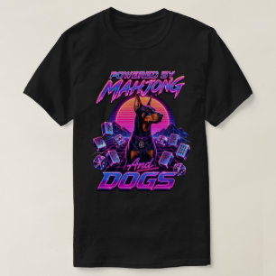 T-shirt Mahjong & Dogs Synthwave Doberman Art