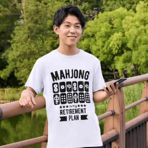 T-shirt Mahjong est mon plan de retraite   Funny mahjong