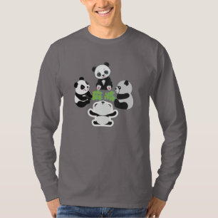 T-shirt Mahjong Panda Cute Funny