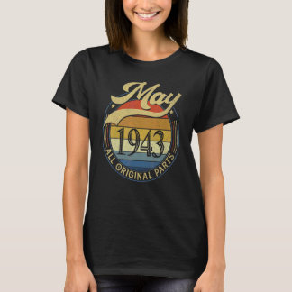 T-shirt Mai 1943 Toutes les pièces d'origine Vintage Anniv