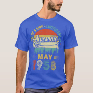 T-shirt Mai 1958 Vintage 65 ans Retro 65e anniversaire