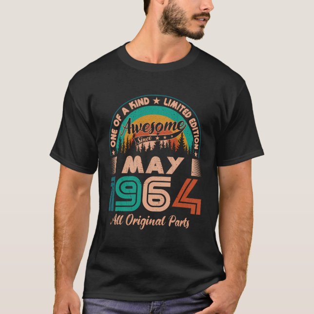 T-shirt Mai 1964 Anniversaire stupéfiant depuis mai 1964 (Devant)