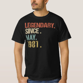 T-shirt Mai 1981 Cadeau d'anniversaire , légendaire depuis