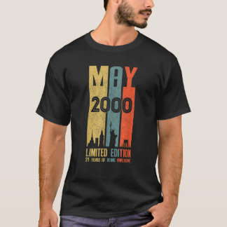 T-shirt Mai 2000 21 Anniversaire 21 Anniversaire 2000 Anni