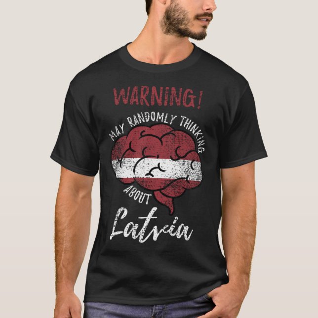 T-shirt Mai Randomly Penser À La Lettonie Latvian Roots V (Devant)