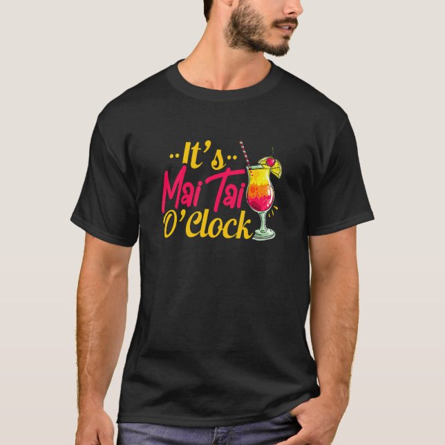 T-shirt Mai Tai Oclock Tiki Bartender Cocktail Alcool Dri (Devant)