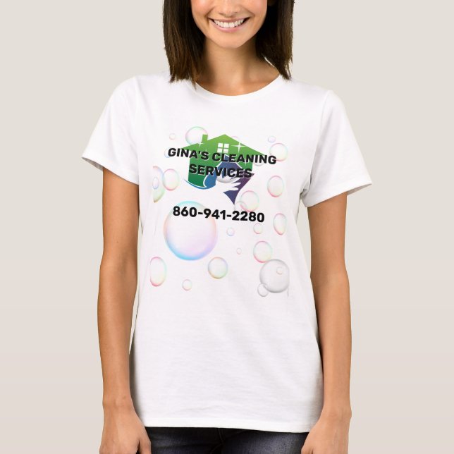 T-shirt Maid | Logo du service de nettoyage | Bulles (Devant)