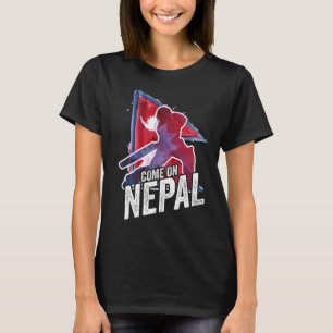 T-shirt Maillot de cricket du Népal Supporter du drapeau n