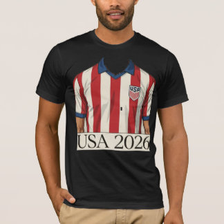 T-shirt Maillot de foot USA rétro style patriotique rouge 