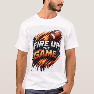 T-shirt Maillot de Football Fire Up the Game Sport Flame