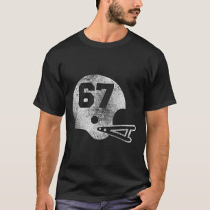 T-shirt Maillot de football vintage numéro 67 Numéro de jo