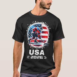 T-shirt Maillot de hockey Usa 2026 pour hommes femmes enfa