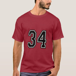 T-shirt Maillot de sport universitaire numéro 34 34e ann