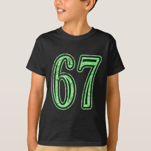 T-shirt Maillot de sport vert menthe numéro 67 distressé