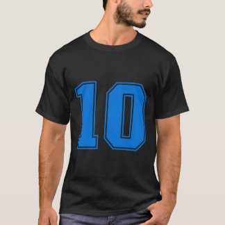 T-shirt Maillot d'équipe sportive bleue numéro #10 tri-ble