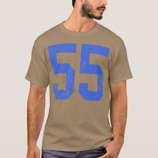 T-shirt Maillot Joueur Uniforme 55 Numéro 55 Bleu Royal