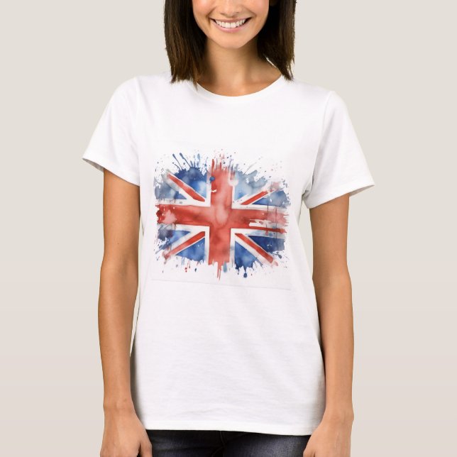 T-shirt maillot t shirt union jack femme (Devant)