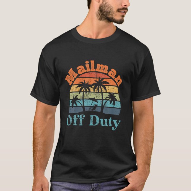 T-shirt Mailman Hors Service, Pause Été, Drôle Retraite (Devant)