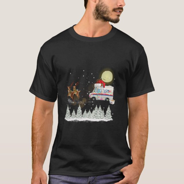 T-shirt Mailman Postal Truck Mail Carrier Xmas Funny Chris (Devant)