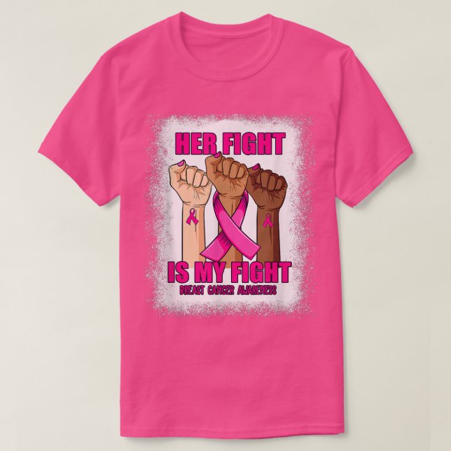 T-shirt Main Blanche Sa Lutte Est Ma Lutte Cancer Du Sein (Design devant)