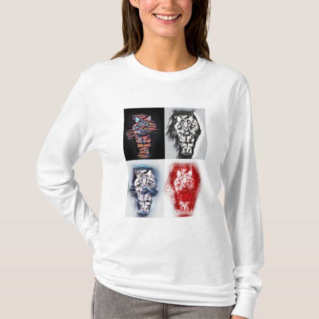 T-shirt Main Coon Art Collage Tendances funky (Devant)