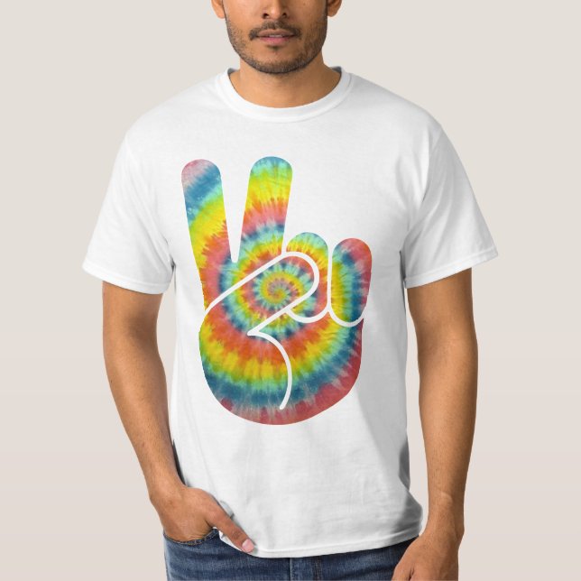 T-shirt Main de paix de colorant de cravate (Devant)