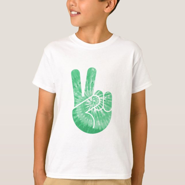 T-shirt Main de paix de colorant de cravate - grn (Devant)