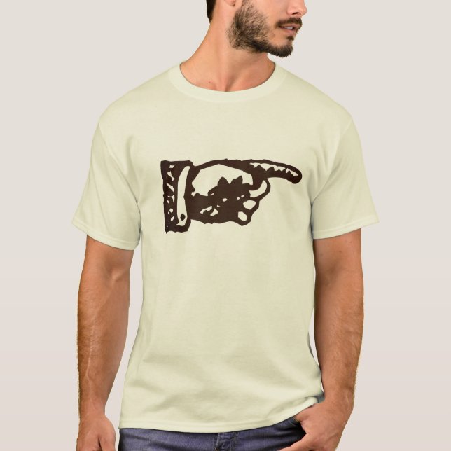 T-shirt Main de pointage vintage - lumière (Devant)