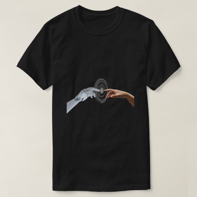 T-shirt Main de robot avec main humaine (Design devant)