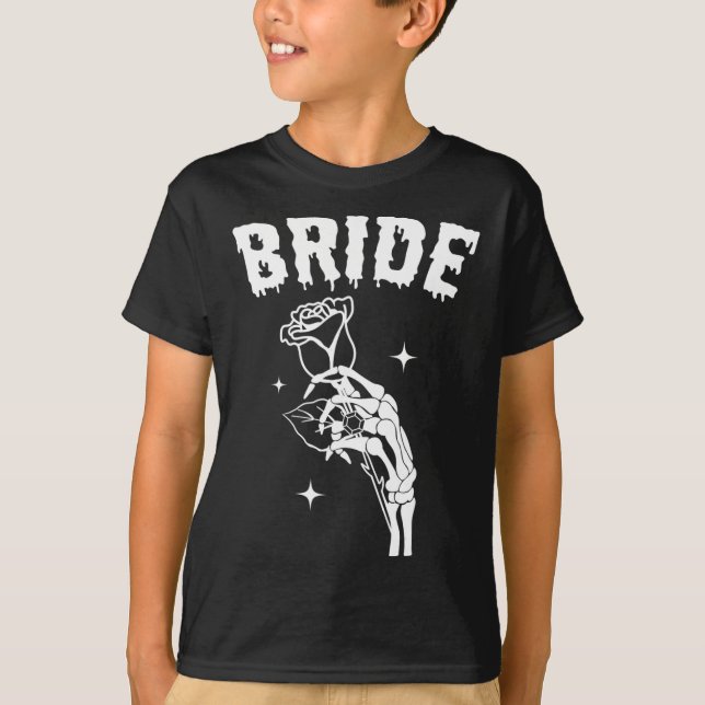T-shirt Main de squelette de mariée Mariage Halloween Coup (Devant)