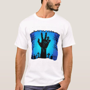 T-shirt Main de zombie Halloween prête à tomber Cimetière