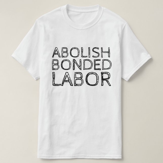 T-SHIRT MAIN D'OEUVRE OBLIGATOIRE ABOLISÉ (Design devant)