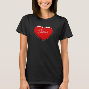 T-shirt Main Drawn Heart Devin First Name Hearts I Love D