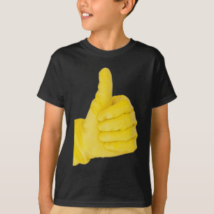 T-shirt Main en gant en latex jaune