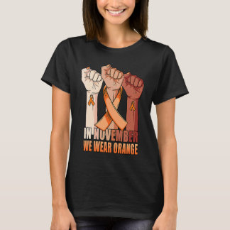 T-shirt Main En Novembre nous portons Orange COPD Sensibil