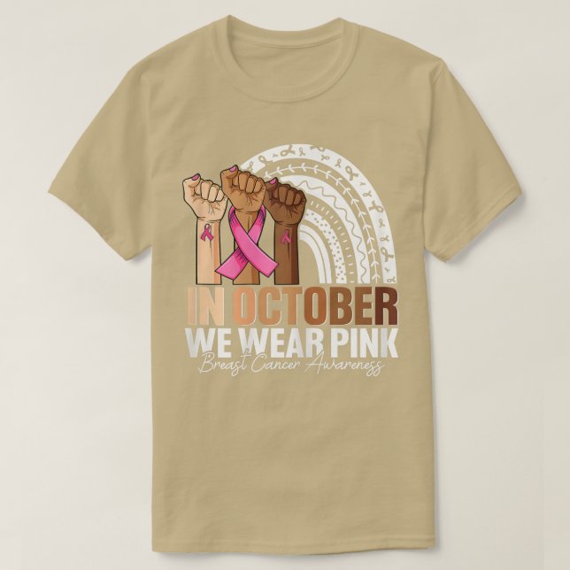 T-shirt Main féminine En octobre nous portons le cancer du (Design devant)