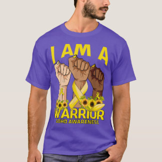 T-shirt Main Je Suis Un Guerrier Tournesol De Sensibilisat
