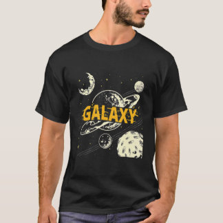 T-shirt Main moderne tiré Univers Galaxy Planet Lune