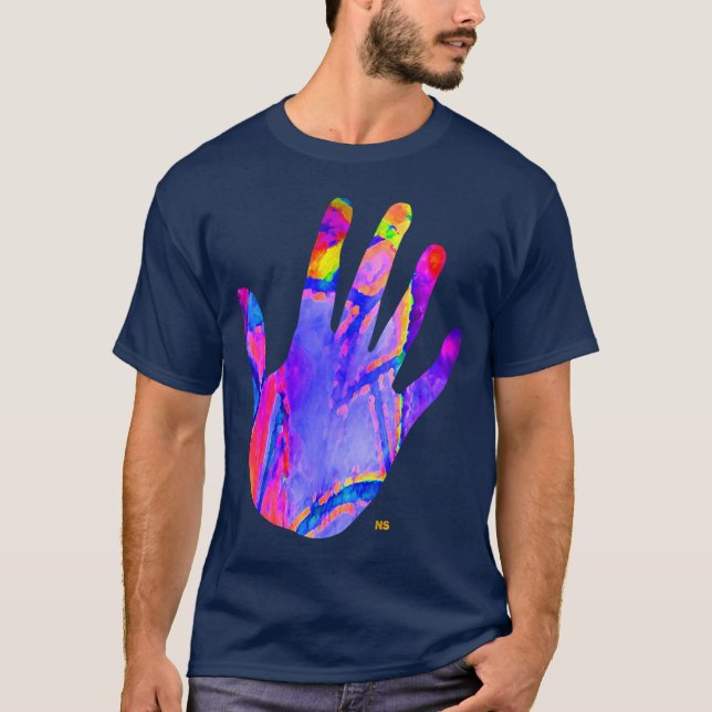 T-shirt Main néon - Neon hand (Devant)