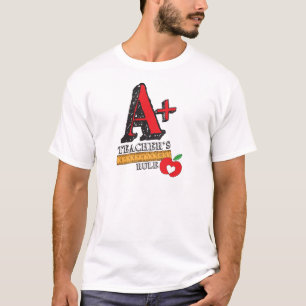 T-shirt Main rouge et noire dessinée Une règle Plus Enseig